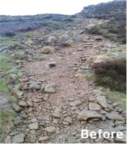 사진=훼손된 등산로와 복원한 등산로 모습(영국)